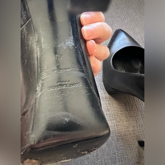 YSL Saint Laurent Black Platform Chain Heel Pumps - Picture 6 of 8